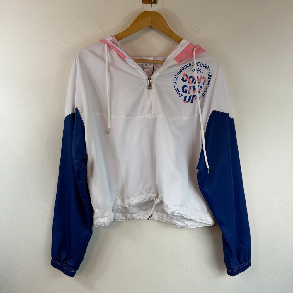 NWT Nightbirde Rebelious Hope Windbreaker Jacket XXL Hooded Colorblock Anorak